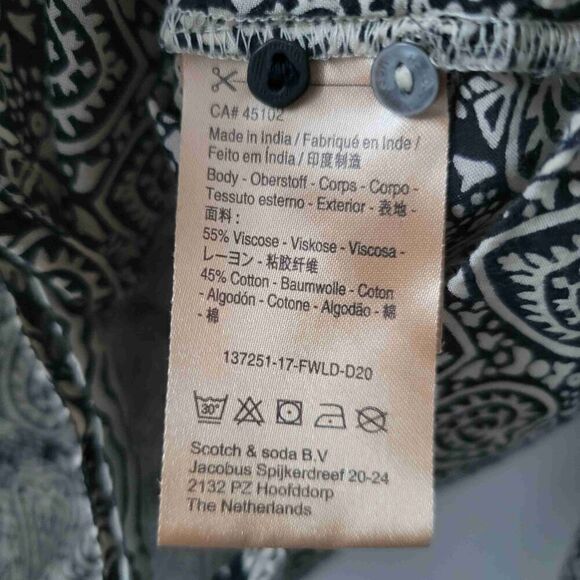 Scotch & Soda Le Tigre Noir Patterned Long Sleeve Button Up Shirt Size Small - Picture 5 of 8